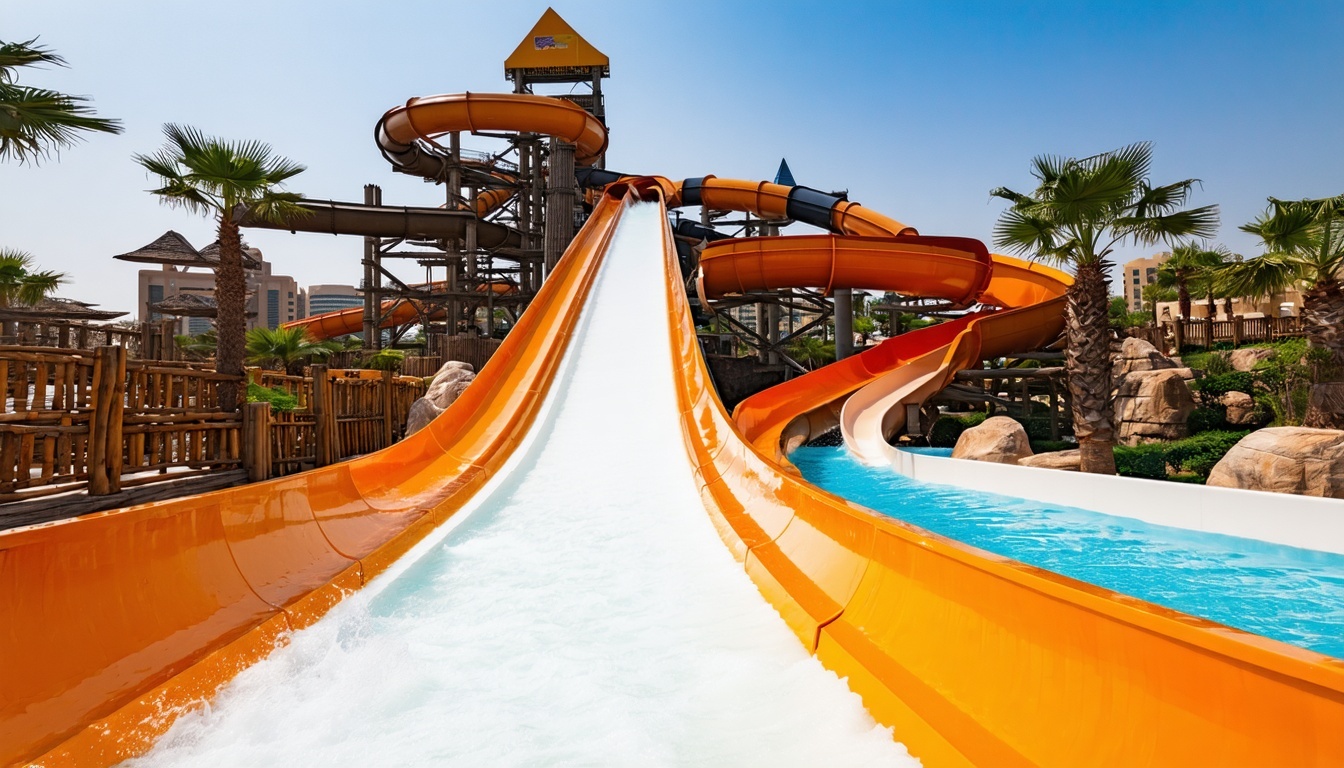 Exciting water slides at Aquaventure World Dubai